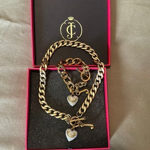 Juicy Couture Gold Matching Set: Necklace and Bracelet